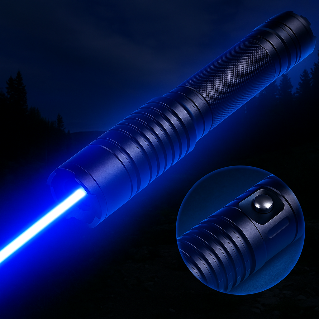 NovaBeam Blue Beam Laser Torch 450nm 5000m Range Aluminum Chassis Thermal Ignition