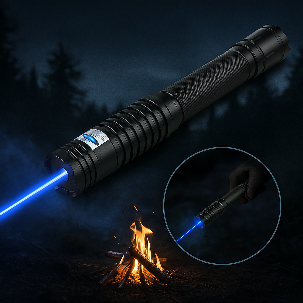NovaBeam Blue Beam Laser Torch 450nm 5000m Range Aluminum Chassis Thermal Ignition