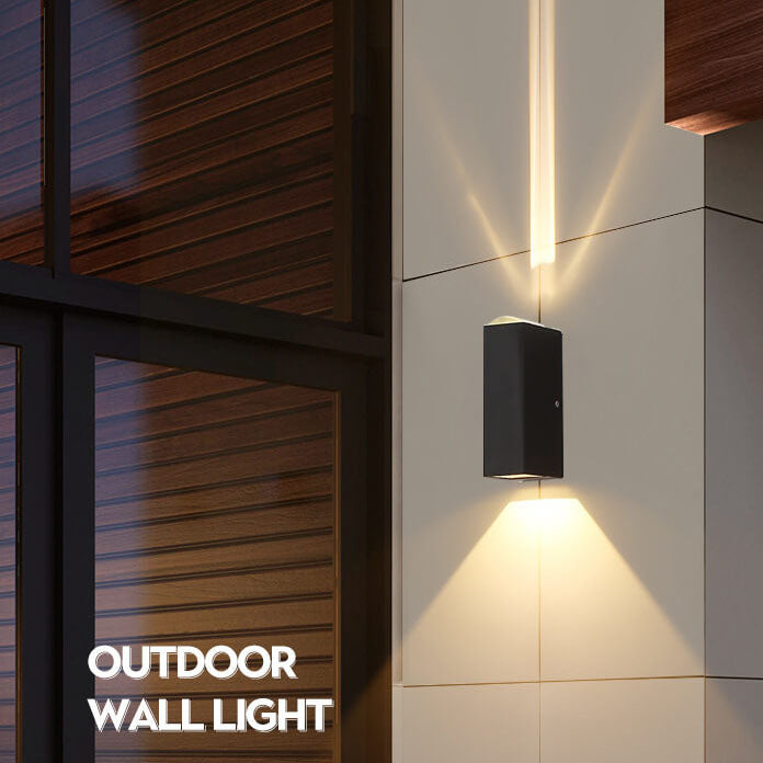 AeroGlow Waterproof LED Outdoor Wall Light Rectangular Up Down Aluminum Fixture