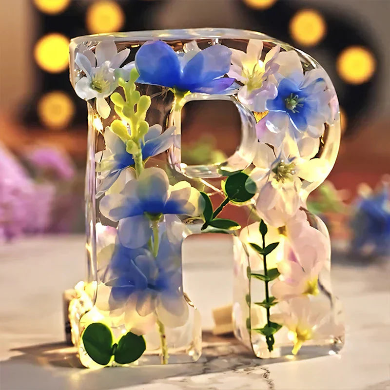FloraGlow Dried Flower Letters Night Light For Home Decor