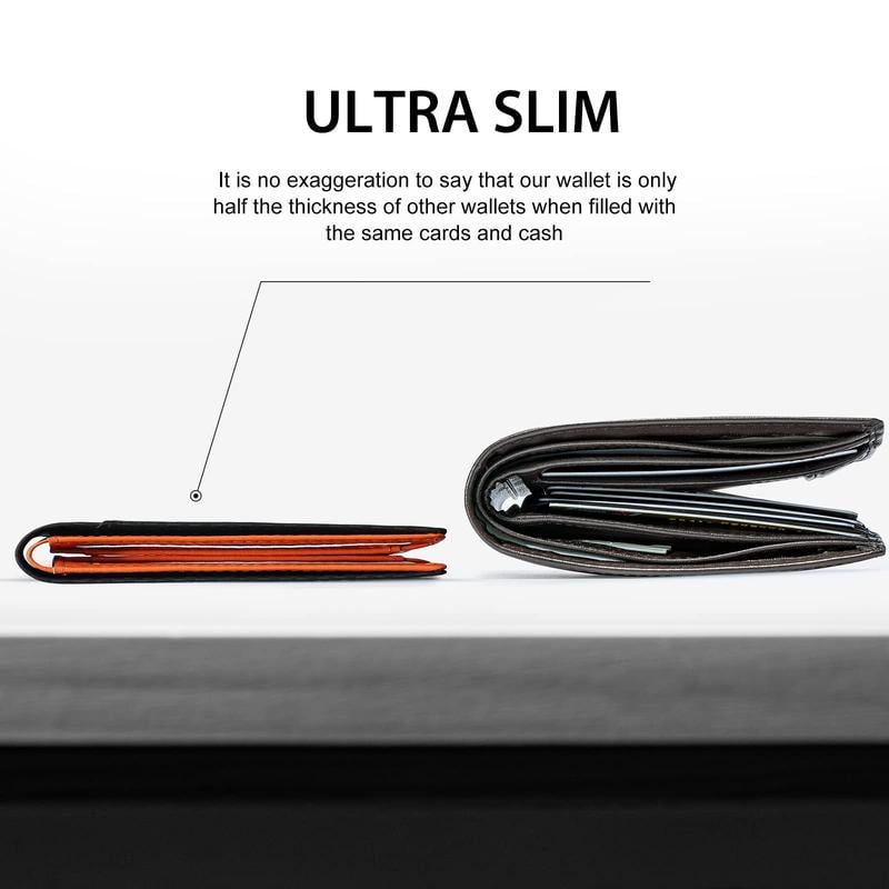 AeroLuxe Men’s Slim RFID Wallet Leather Card Holder Black