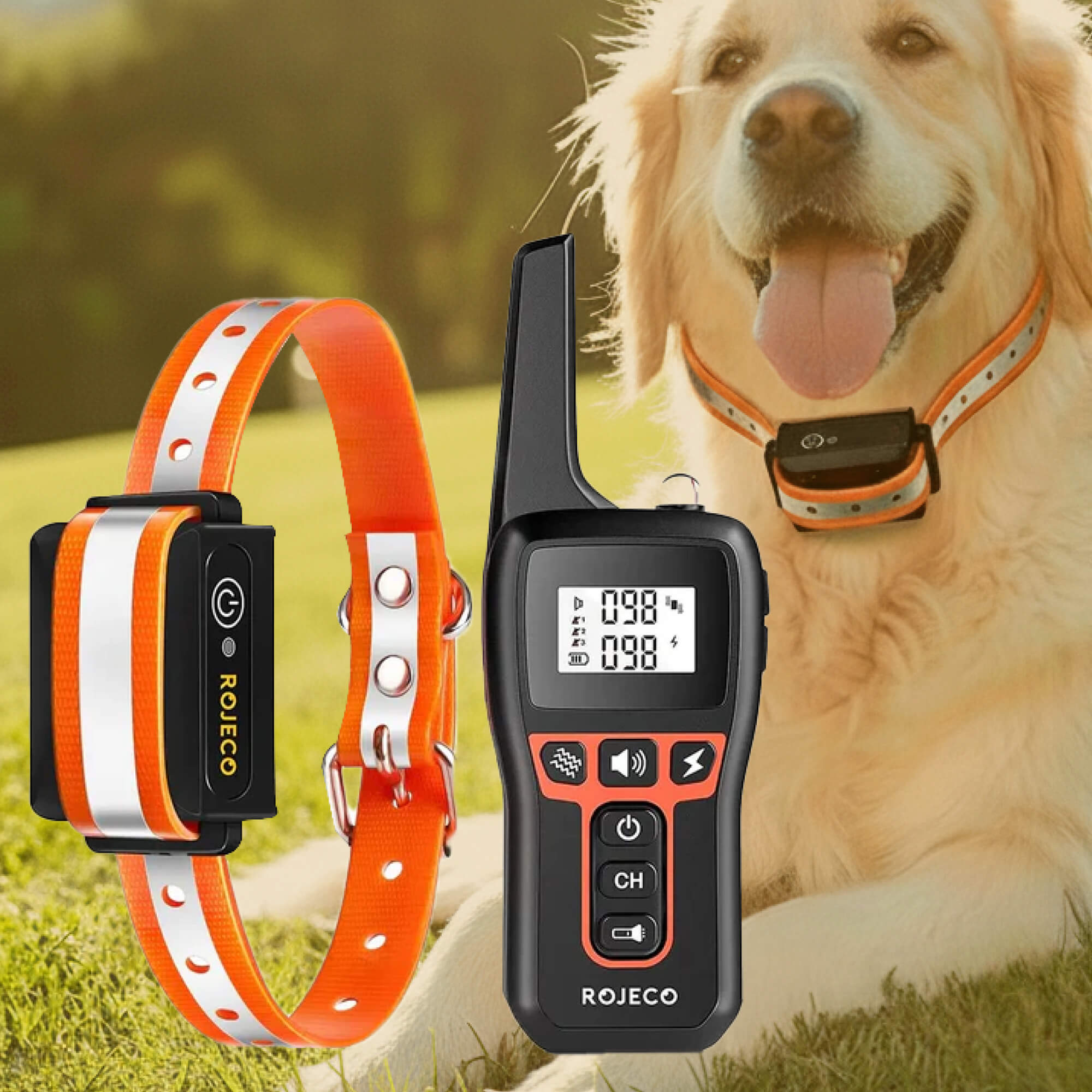 NovaPaw 1000m Waterproof Dog Training Collar With Rechargeable Remote And Adjustable