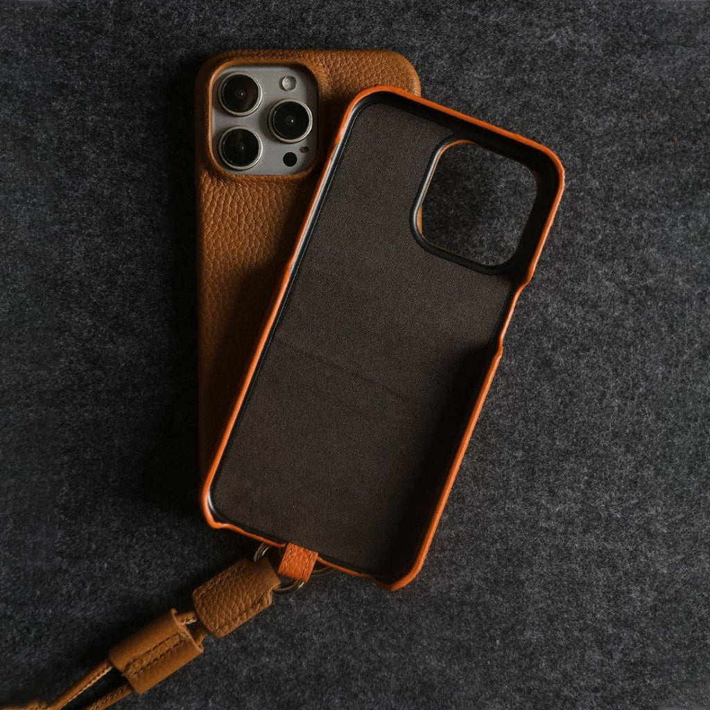 Genuine Leather Phone Case With Crossbody Strap For Everyday Carry
