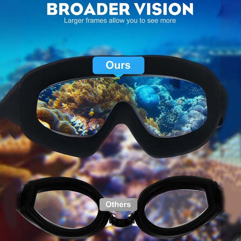 AquaVista Wide View Anti-Fog Swim Goggles For Adults