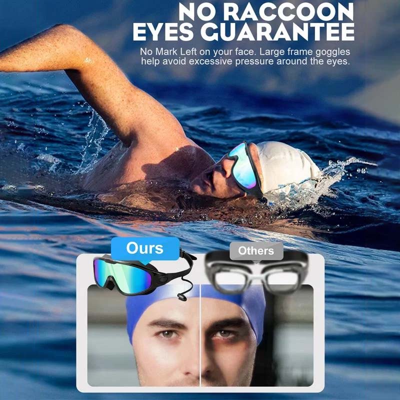 AquaVista Wide View Anti-Fog Swim Goggles For Adults