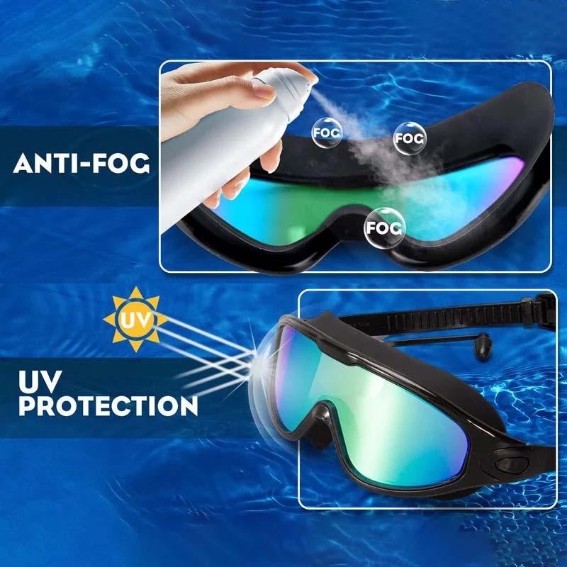 AquaVista Wide View Anti-Fog Swim Goggles For Adults