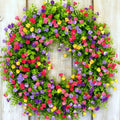 MeadowAura BloomWreath Spring And Summer Front Door Wreath Floral Grapevine Accent