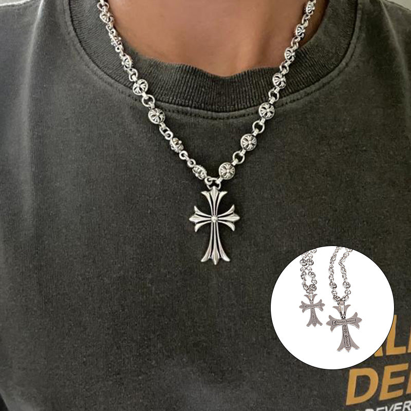 Nocturne Crest Gothic Cross Pendant Necklace For Everyday Edgy Style