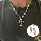 Nocturne Crest Gothic Cross Pendant Necklace For Everyday Edgy Style