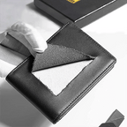 AeroLuxe Men’s Slim RFID Wallet Leather Card Holder Black