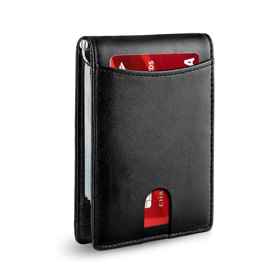 AeroLuxe Men’s Slim RFID Wallet Leather Card Holder Black