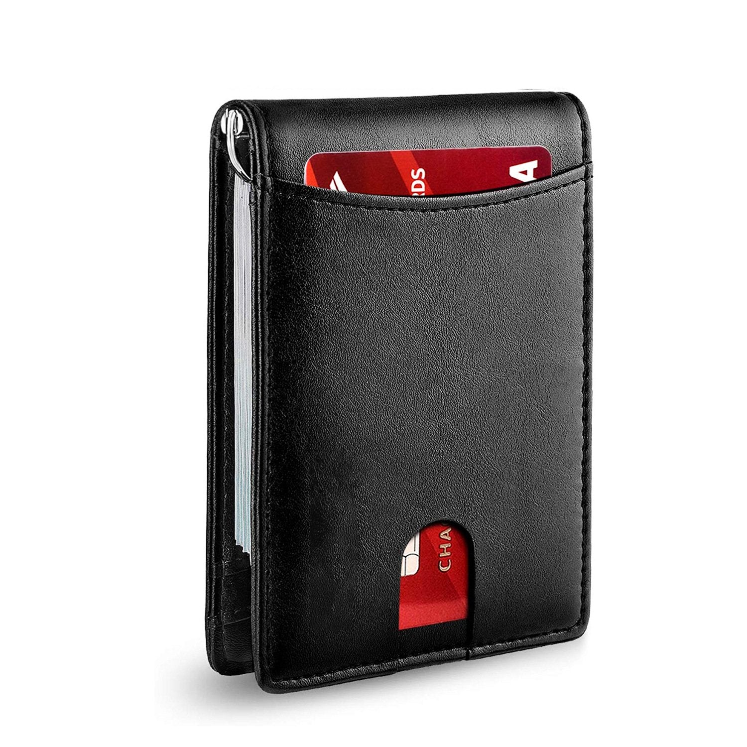 AeroLuxe Men’s Slim RFID Wallet Leather Card Holder Black