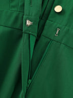 Button Placket Pockets Wide-Leg Jumpsuit