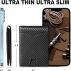 AeroLuxe Men’s Slim RFID Wallet Leather Card Holder Black