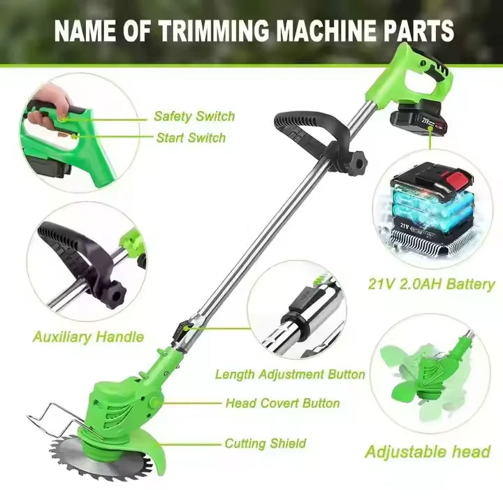24V Cordless Grass Trimmer Battery Powered For Lawn Care