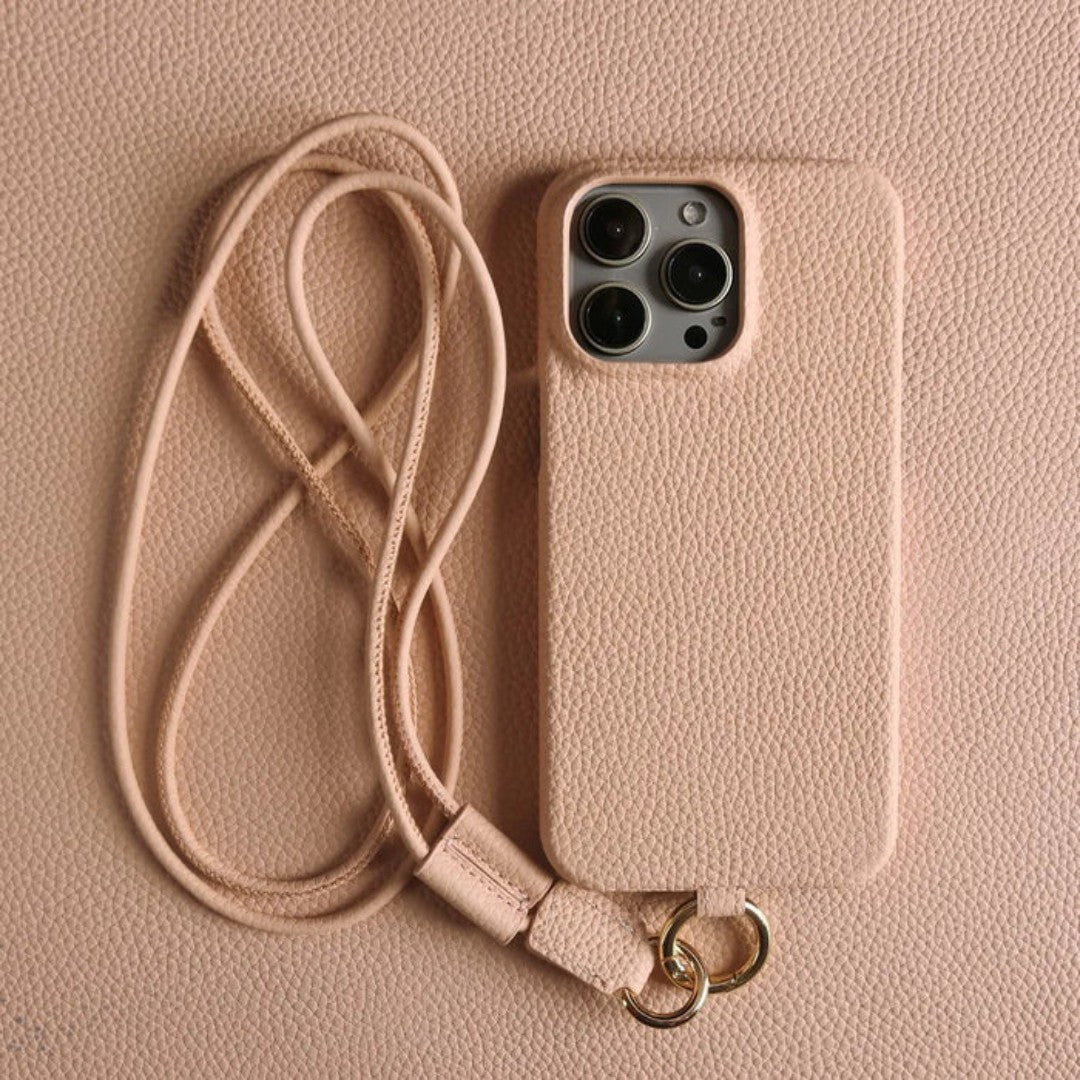 Genuine Leather Phone Case With Crossbody Strap For Everyday Carry