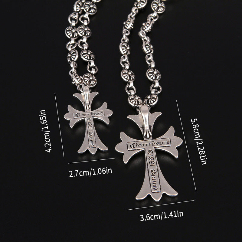 Nocturne Crest Gothic Cross Pendant Necklace For Everyday Edgy Style