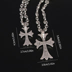 Nocturne Crest Gothic Cross Pendant Necklace For Everyday Edgy Style