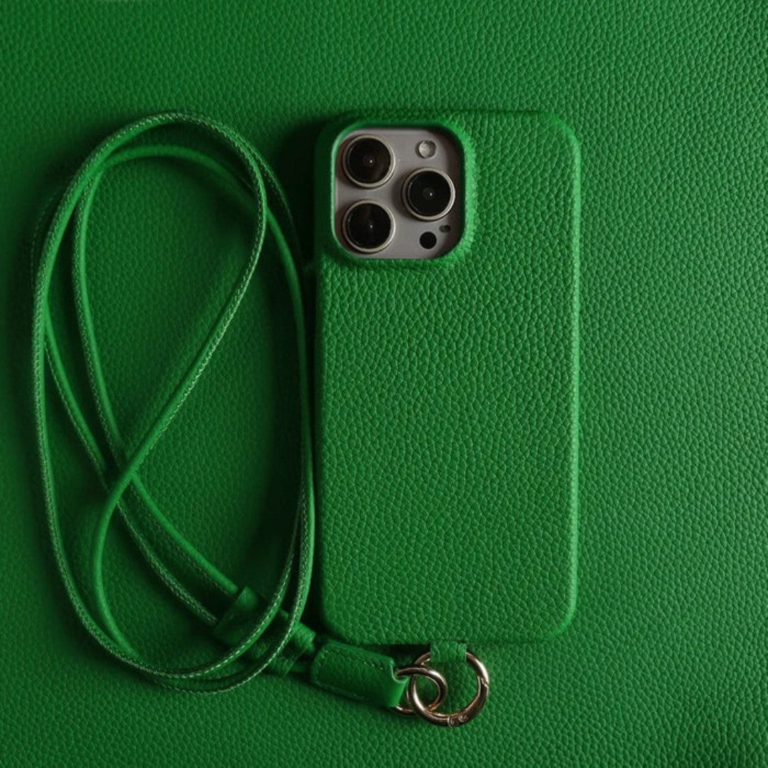 Genuine Leather Phone Case With Crossbody Strap For Everyday Carry