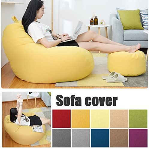 AzureWeave Luxury Linen Bean Bag Ergonomic And Stylish Comfort Seating