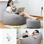 AzureWeave Luxury Linen Bean Bag Ergonomic And Stylish Comfort Seating