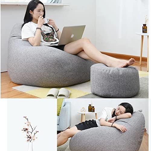 AzureWeave Luxury Linen Bean Bag Ergonomic And Stylish Comfort Seating