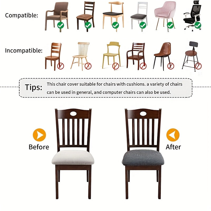 Stretch Jacquard Chair Covers for Instant Dining Chair Renewal