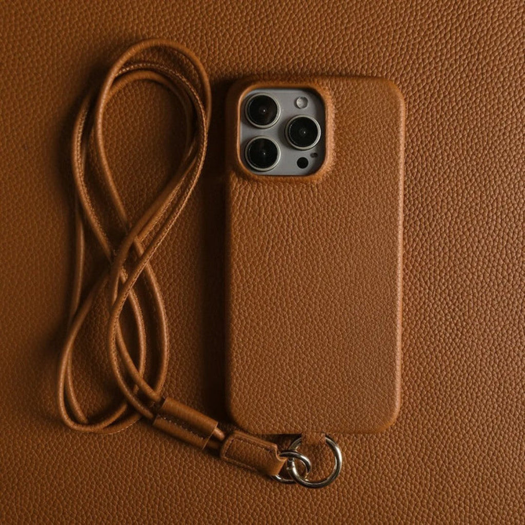 Genuine Leather Phone Case With Crossbody Strap For Everyday Carry