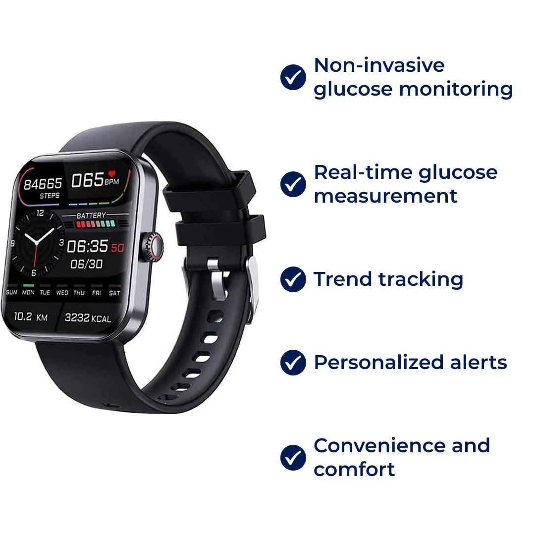 GluGuard Watch Glucose Smartwatch – Real-Time Monitoring, Trend Tracking And Alerts
