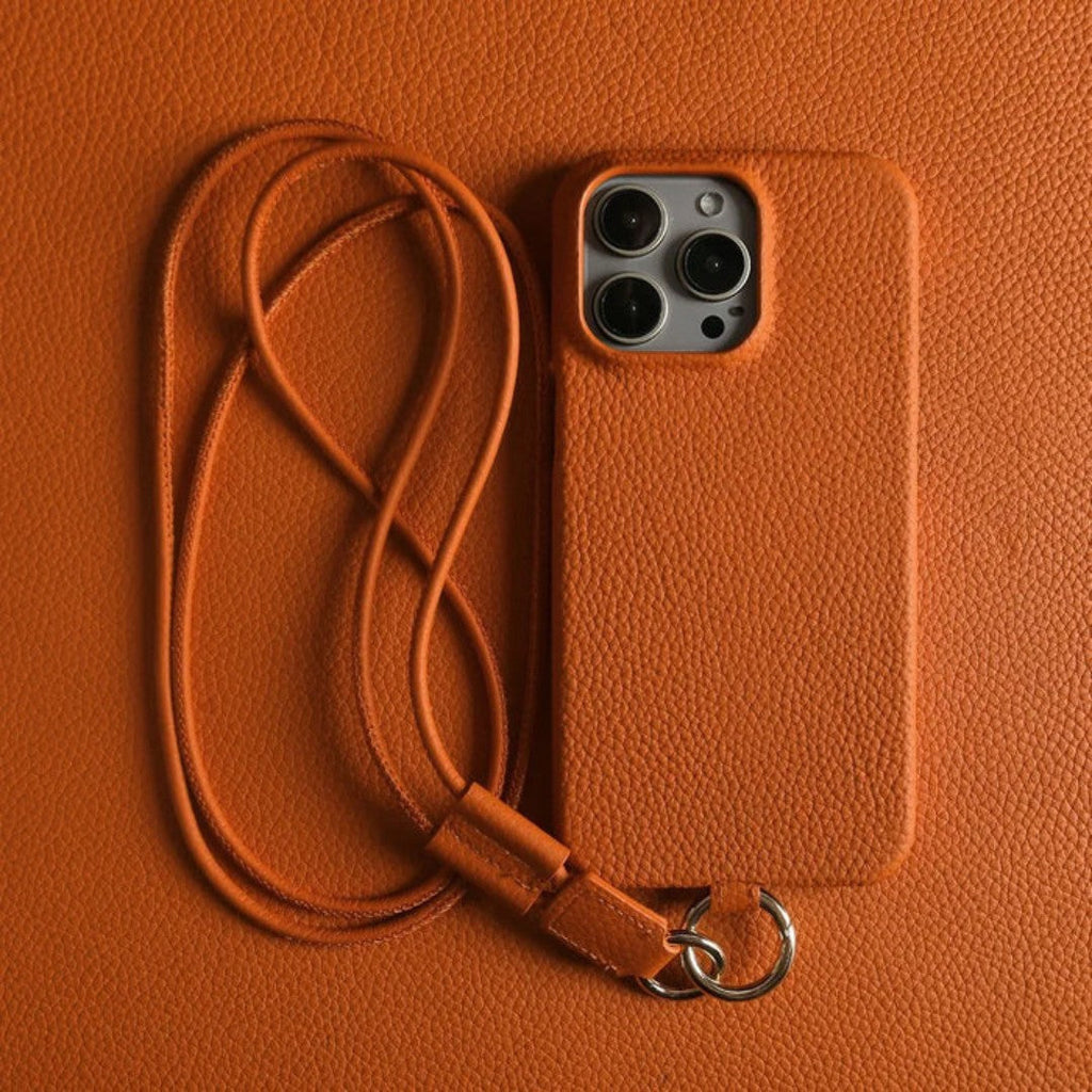 Genuine Leather Phone Case With Crossbody Strap For Everyday Carry