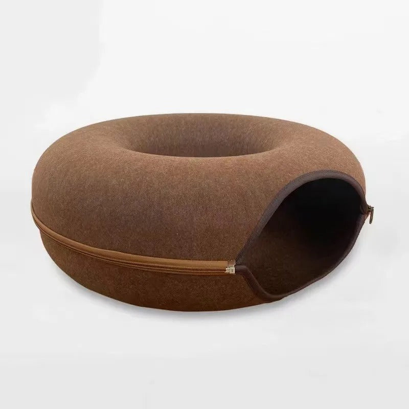 Cozy Large Cat Tunnel Bed For Interactive Play And Sleep Area