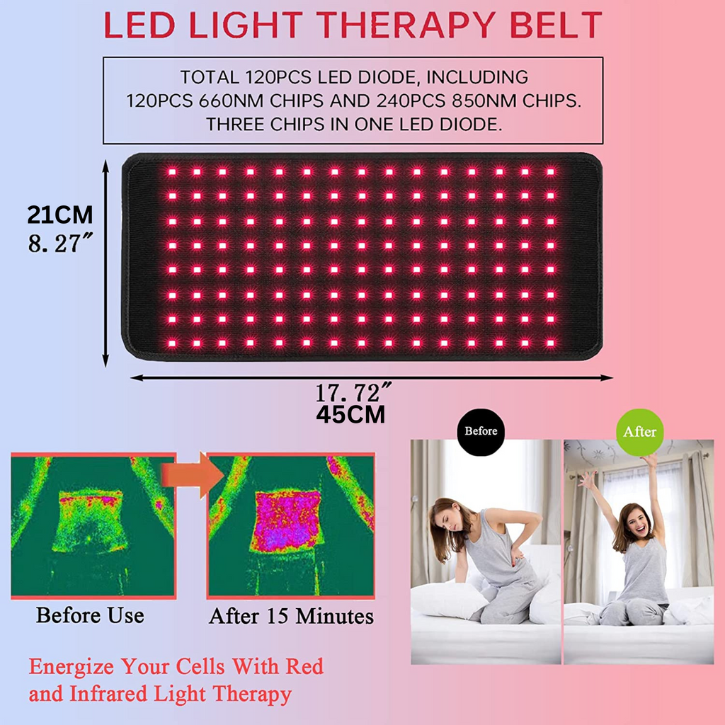 NovaHeal Medical-Grade At-Home Infrared Light Therapy Pad Belt For Pain Relief