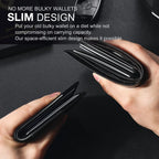 AeroLuxe Men’s Slim RFID Wallet Leather Card Holder Black
