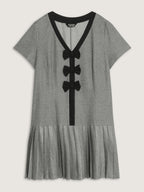 Color Contrast Bow-Front Mini Dress