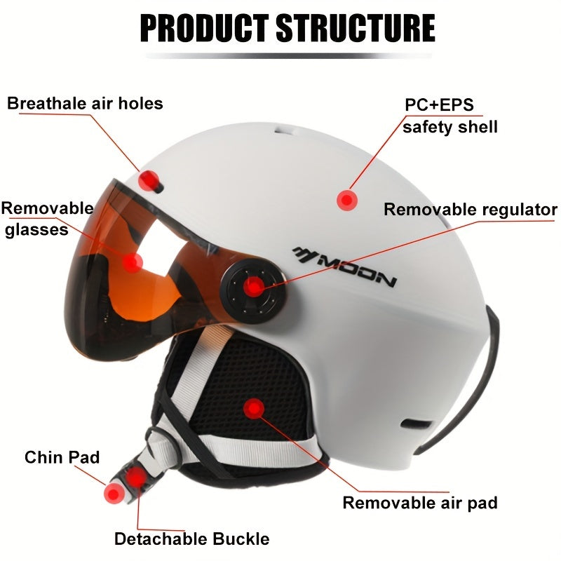 SummitGuard Ski Helmet With Removable Parts Safe And Comfortable For Outdoor Use