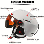 SummitGuard Ski Helmet With Removable Parts Safe And Comfortable For Outdoor Use