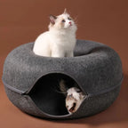 Cozy Large Cat Tunnel Bed For Interactive Play And Sleep Area