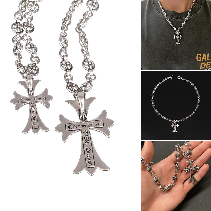 Nocturne Crest Gothic Cross Pendant Necklace For Everyday Edgy Style