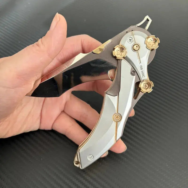 IronForge All-Metal Folding Knife With 8Cr13Mov Blade, Compact EDC Tool
