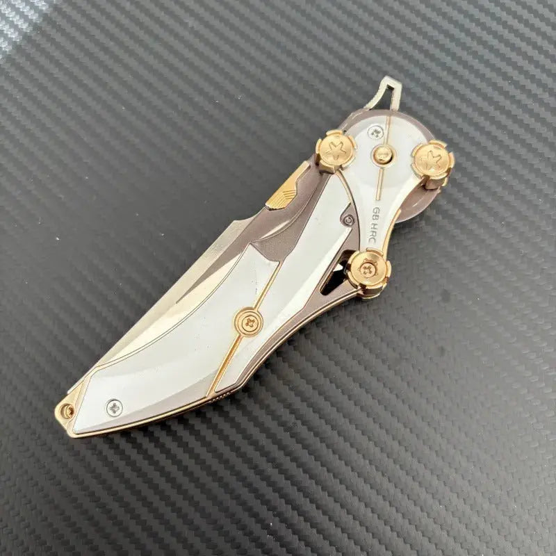 IronForge All-Metal Folding Knife With 8Cr13Mov Blade, Compact EDC Tool