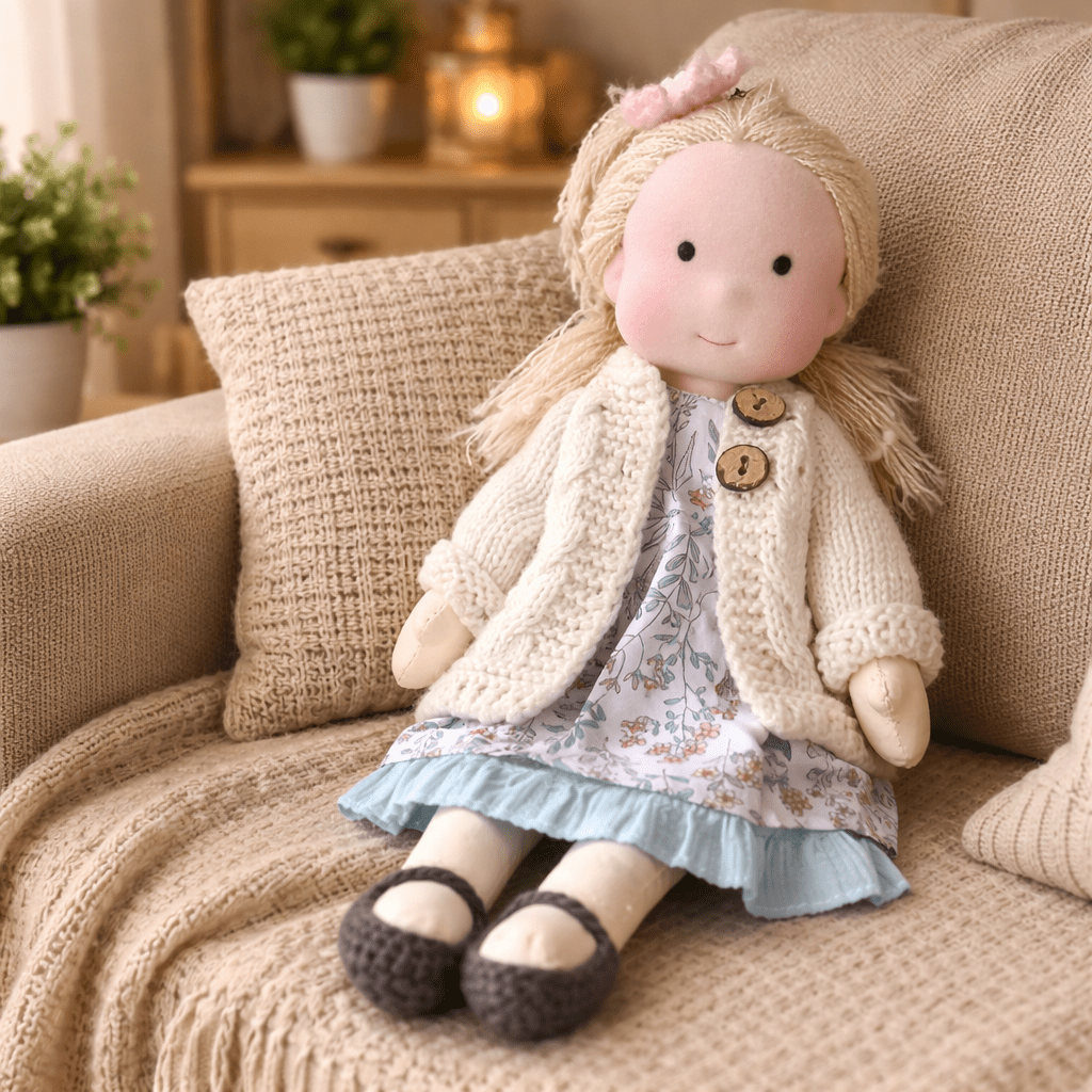Handmade Waldorf-Inspired Cotton Doll for Creative Play