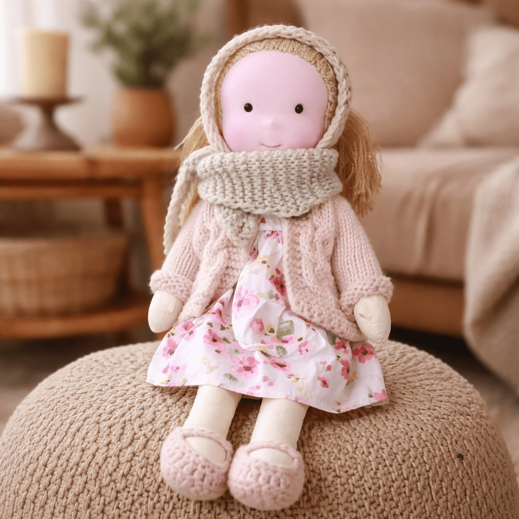 Handmade Waldorf-Inspired Cotton Doll for Creative Play