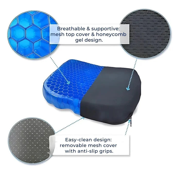 Orthopedic Gel Seat Cushion for Tailbone & Lumbar Support