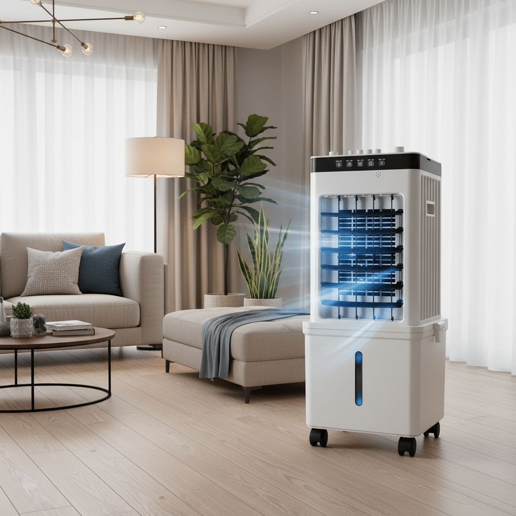 Mobile 3-in-1 Air Cooler for Flexible Home Cooling and Freshness