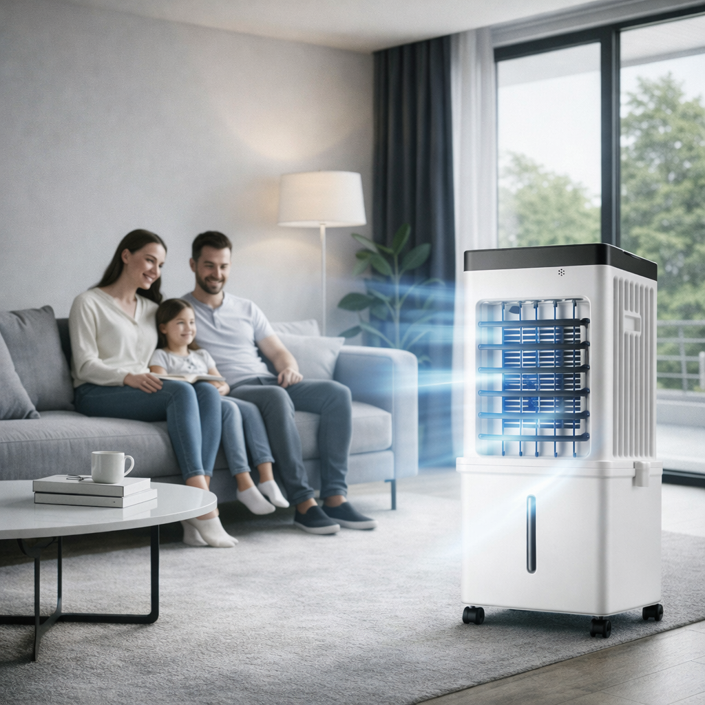 Mobile 3-in-1 Air Cooler for Flexible Home Cooling and Freshness