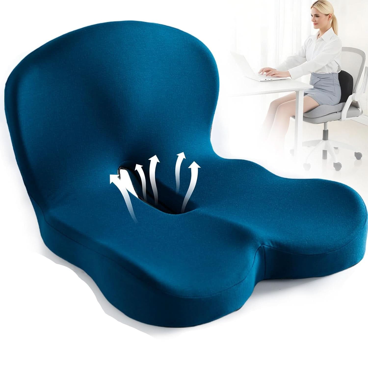 Premium memory foam cushion for posture & comfort