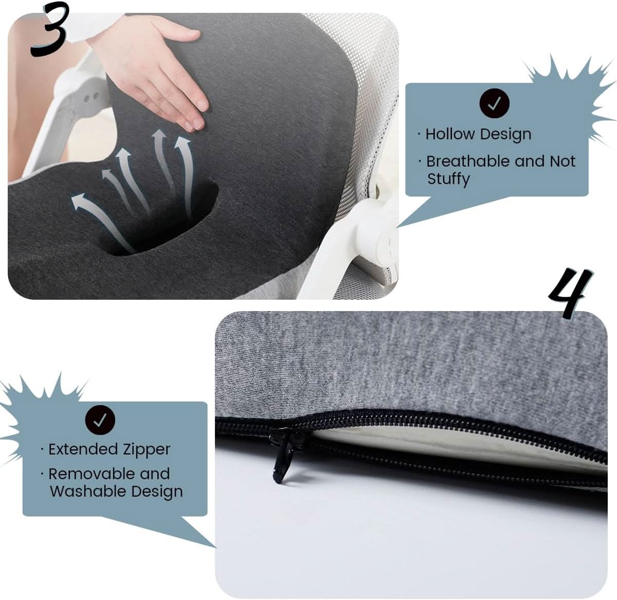 Premium memory foam cushion for posture & comfort