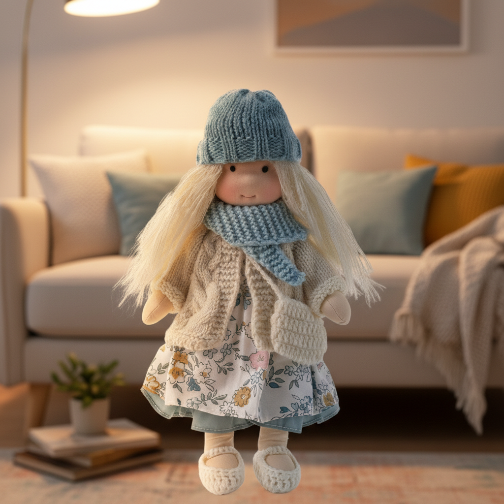 Handmade Waldorf-Inspired Cotton Doll for Creative Play
