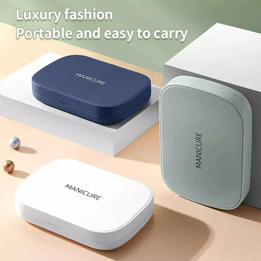 NovaCare Stainless Steel Manicure And Pedicure Set Portable Versatile Lux Storage Box