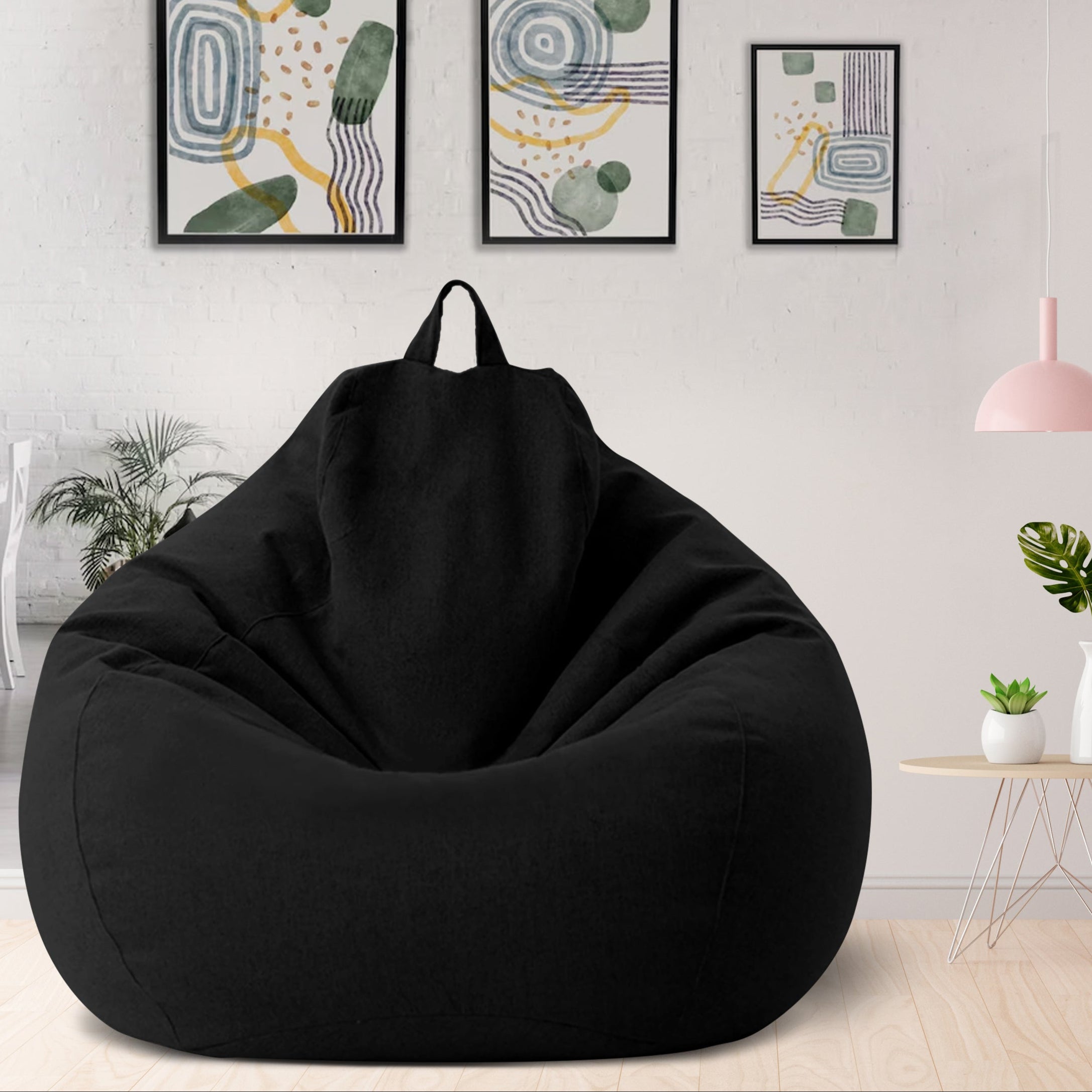 AzureWeave Luxury Linen Bean Bag Ergonomic And Stylish Comfort Seating